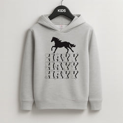 Hayy Hayy Hayy - Horses Kids Grey Hoodie
