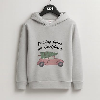 Driving Home For Christmas - Christmas Songs Kids Grey Hoodie