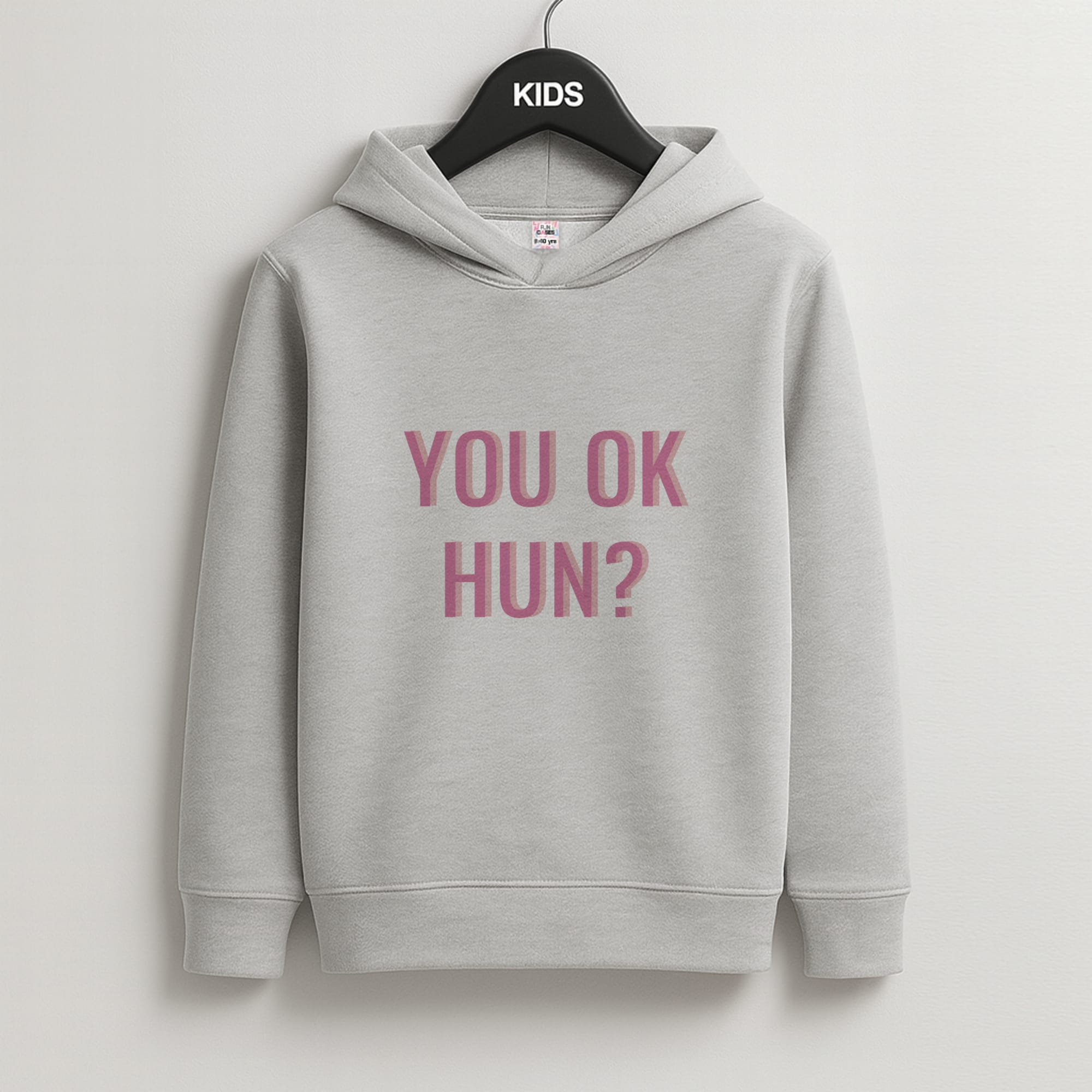 You OK Hun? Kids Grey Hoodie