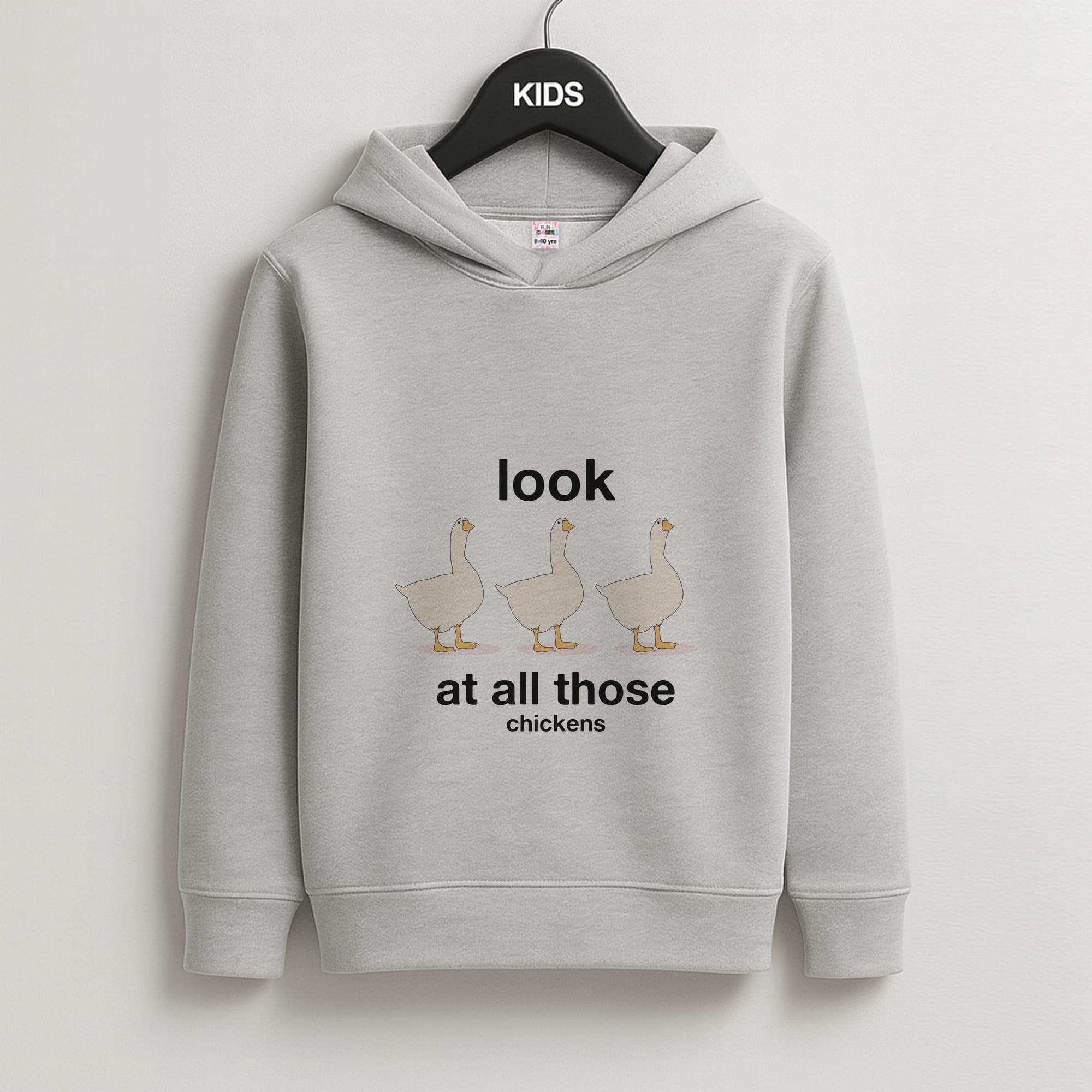 Look At All Those Chickens - Memes Kids Grey Hoodie