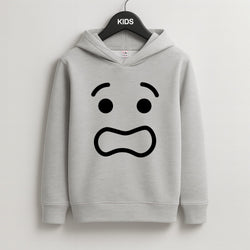 Brick Face Worried Kids Grey Hoodie