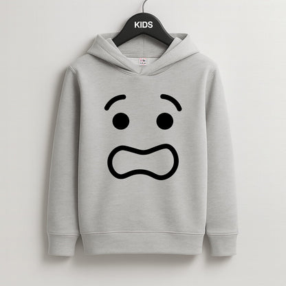 Brick Face Worried Kids Grey Hoodie