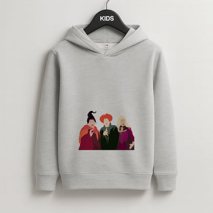 Hocus Halloween Witches - Halloween Kids Grey Hoodie