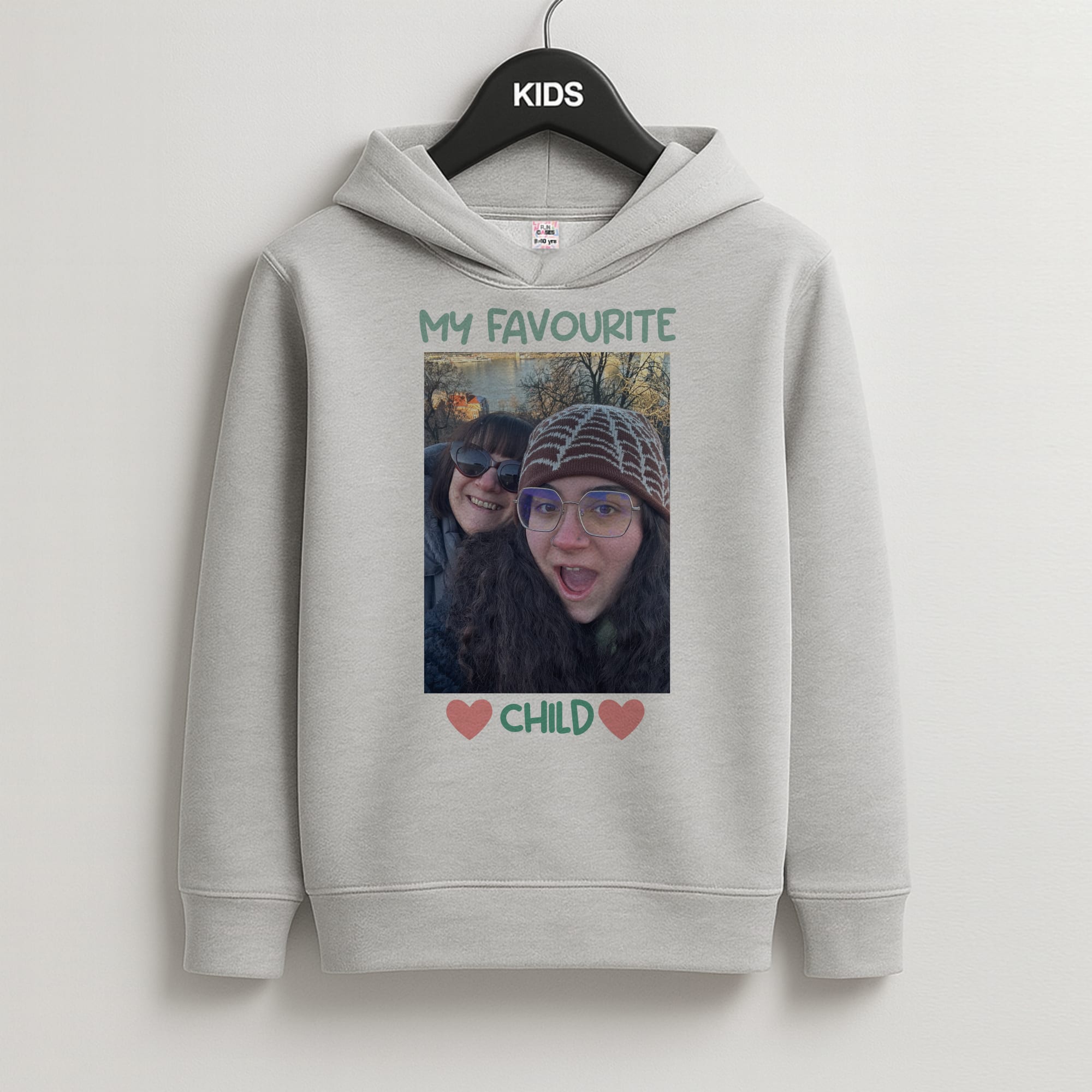 My Favourite Child - Personalised Mother's Day Kids Grey Hoodie