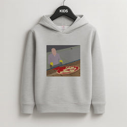 Pizza On The Roof Kids Grey Hoodie