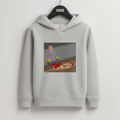 Pizza On The Roof Kids Grey Hoodie