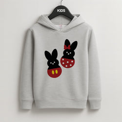 Mouse Peeps Pattern Kids Grey Hoodie