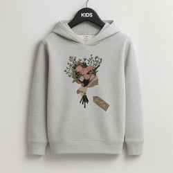 Mum Bouquet - Mother's Day Kids Grey Hoodie