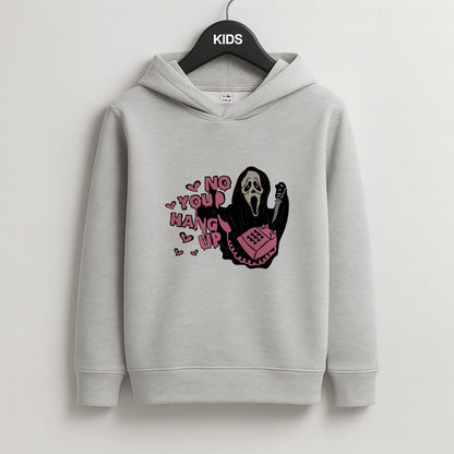 No You Hang Up - Halloween Kids Grey Hoodie