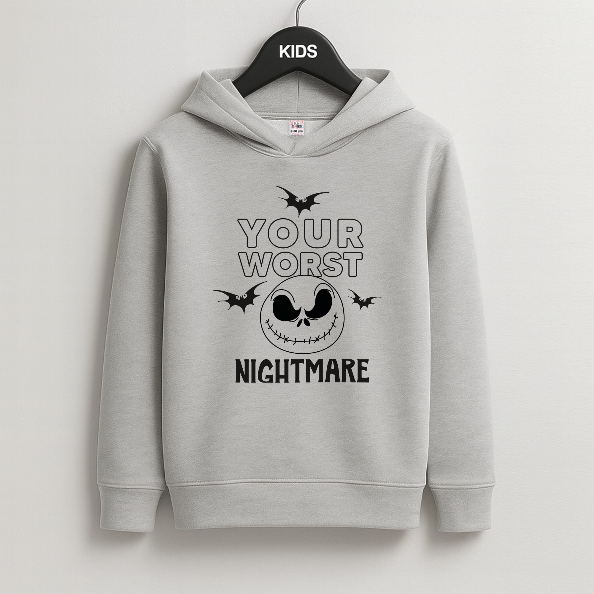 Your Worst Nightmare Purple Kids Grey Hoodie