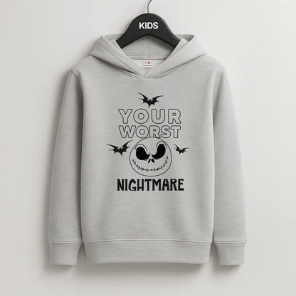 Your Worst Nightmare Purple Kids Grey Hoodie