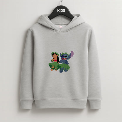 Lilo And Alien Blue Hoola Kids Grey Hoodie