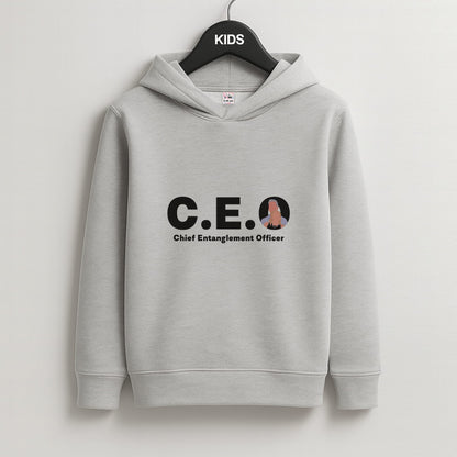 Chief Entanglement Officer Kids Grey Hoodie