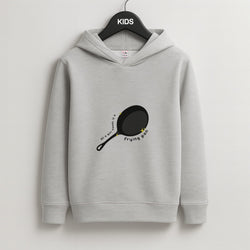 All A Girl Needs Is A Frying Pan Kids Grey Hoodie