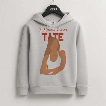 I Know Love Pattern Kids Grey Hoodie