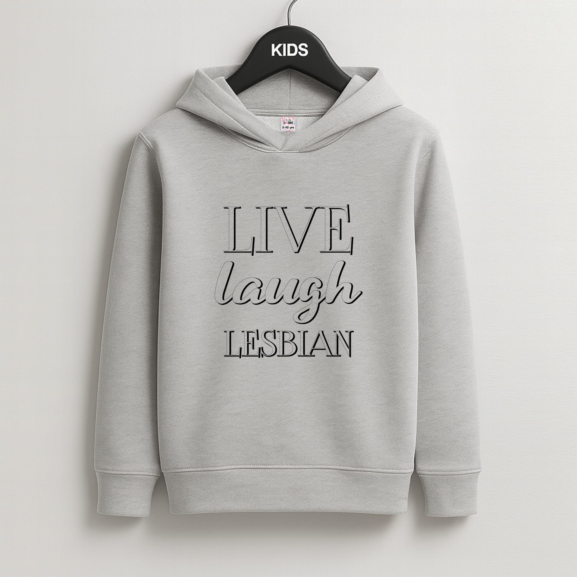 Live Laugh Lesbian - Pride Kids Grey Hoodie