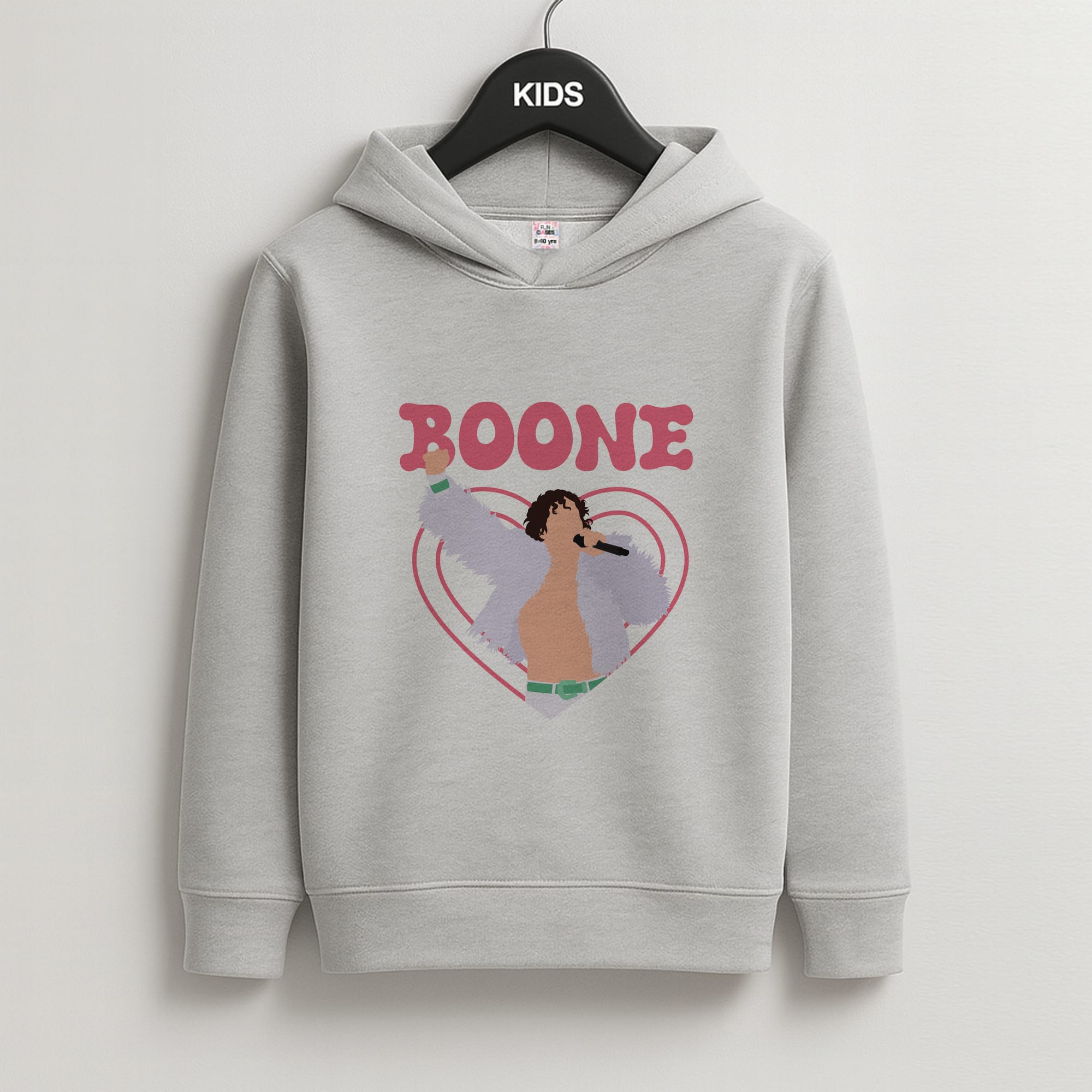 Boone Heart Kids Grey Hoodie