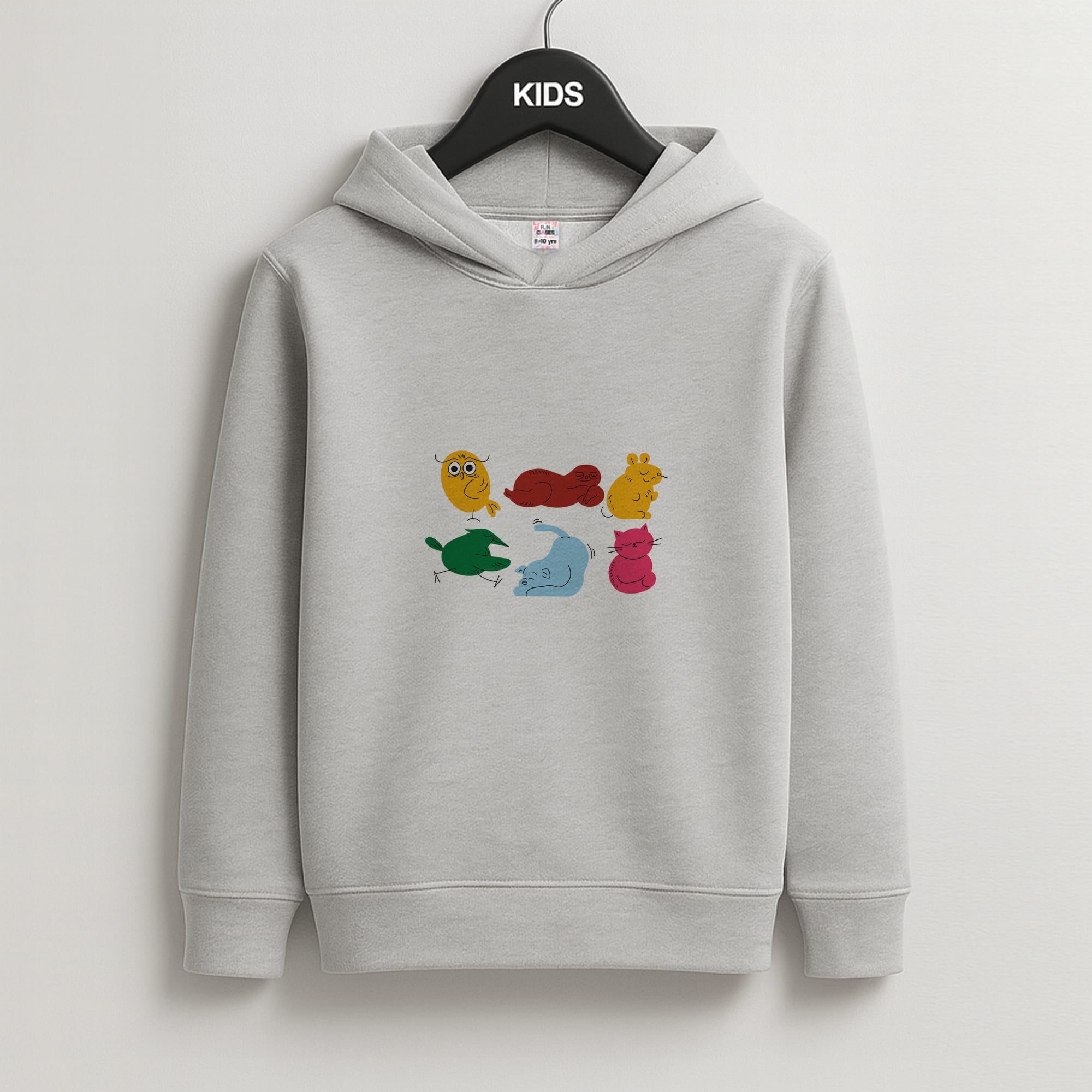 Animal Doodles - Chamberlain Kids Grey Hoodie