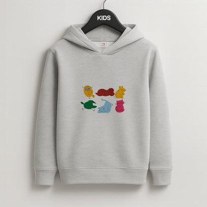 Animal Doodles - Chamberlain Kids Grey Hoodie