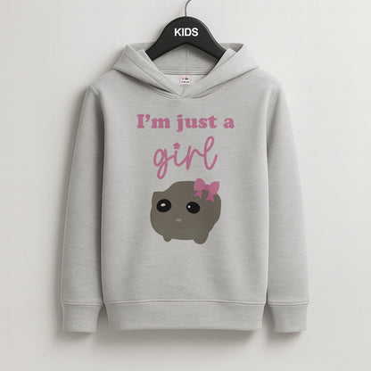 I'm Just A Girl Kids Grey Hoodie