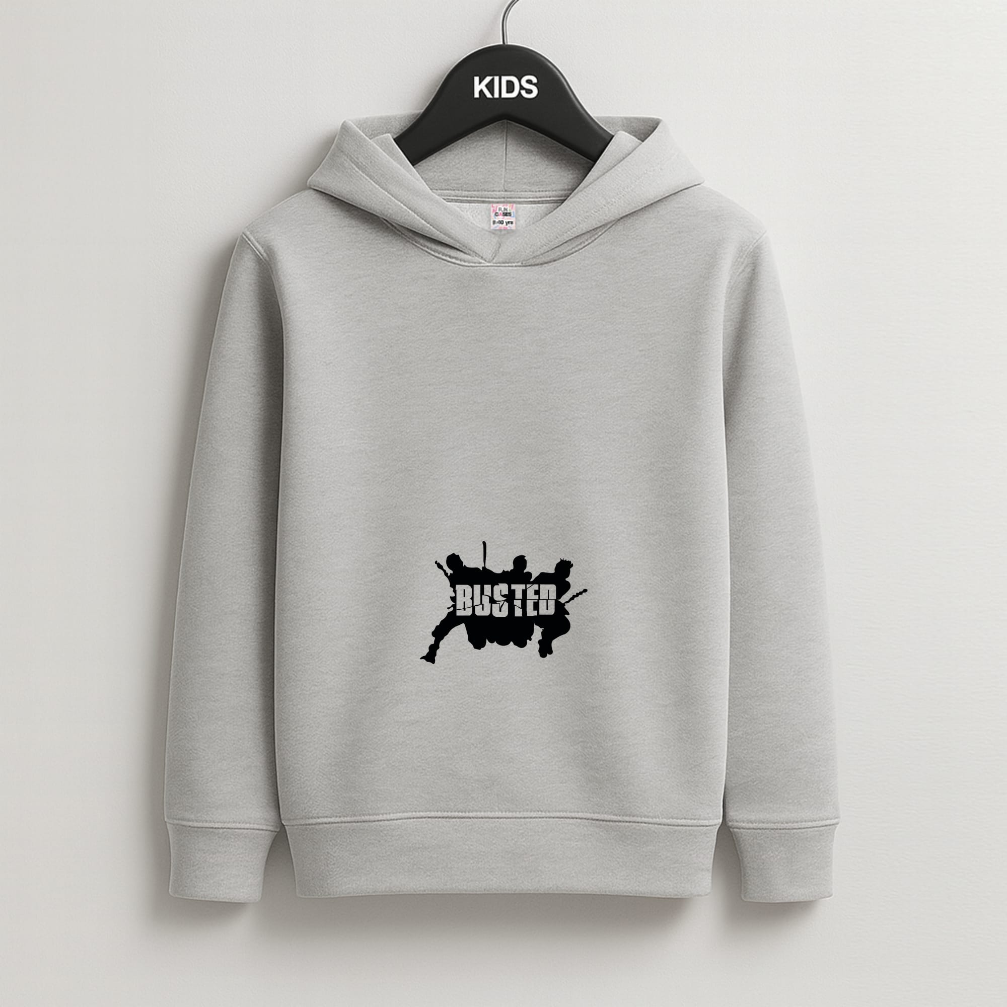 Splatter Text - Bust Band Kids Grey Hoodie