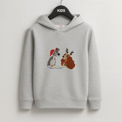 Christmas Lady Kids Grey Hoodie