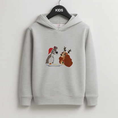 Christmas Lady Kids Grey Hoodie