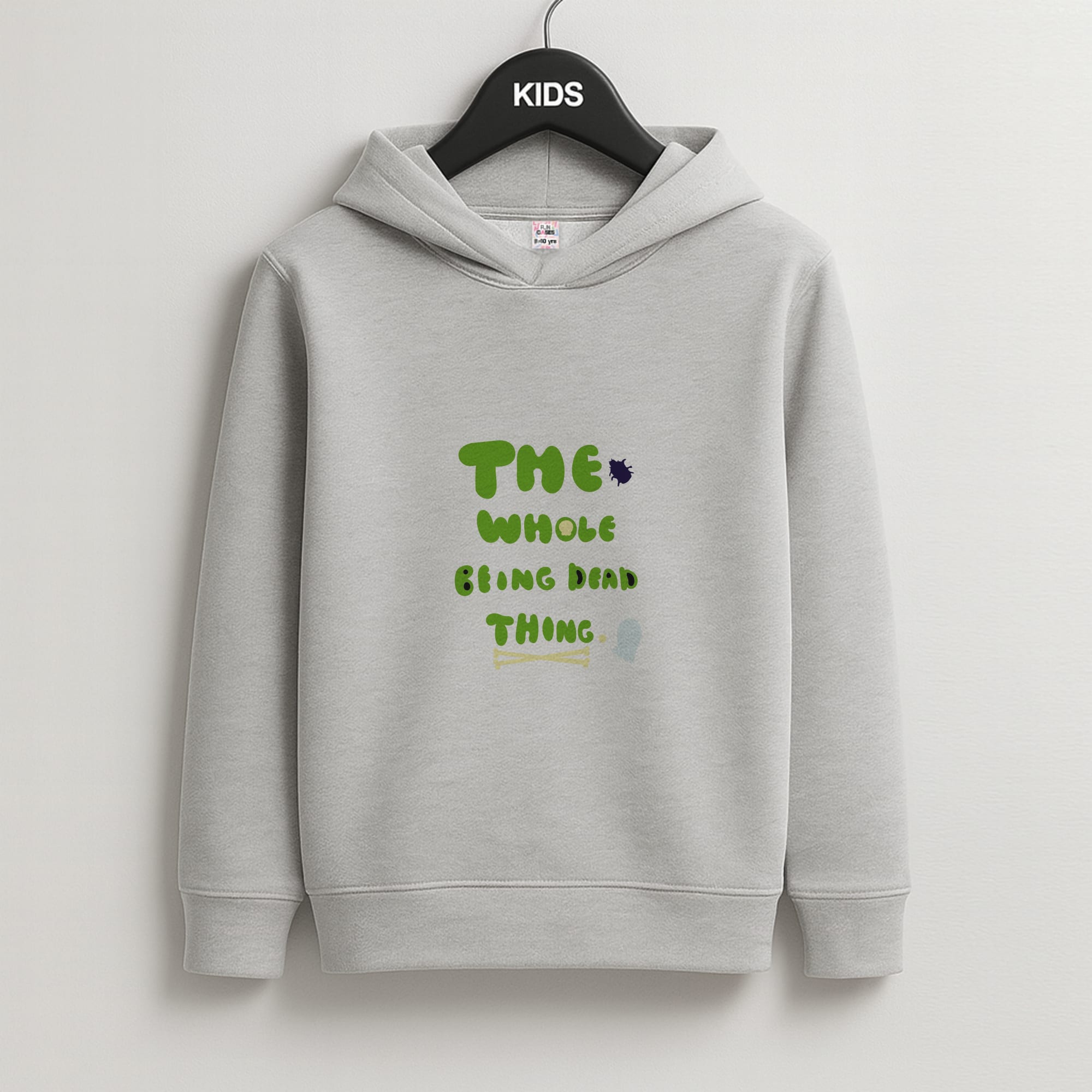 The Whole Being Dead Thing - Beetle Halloween Kids Grey Hoodie
