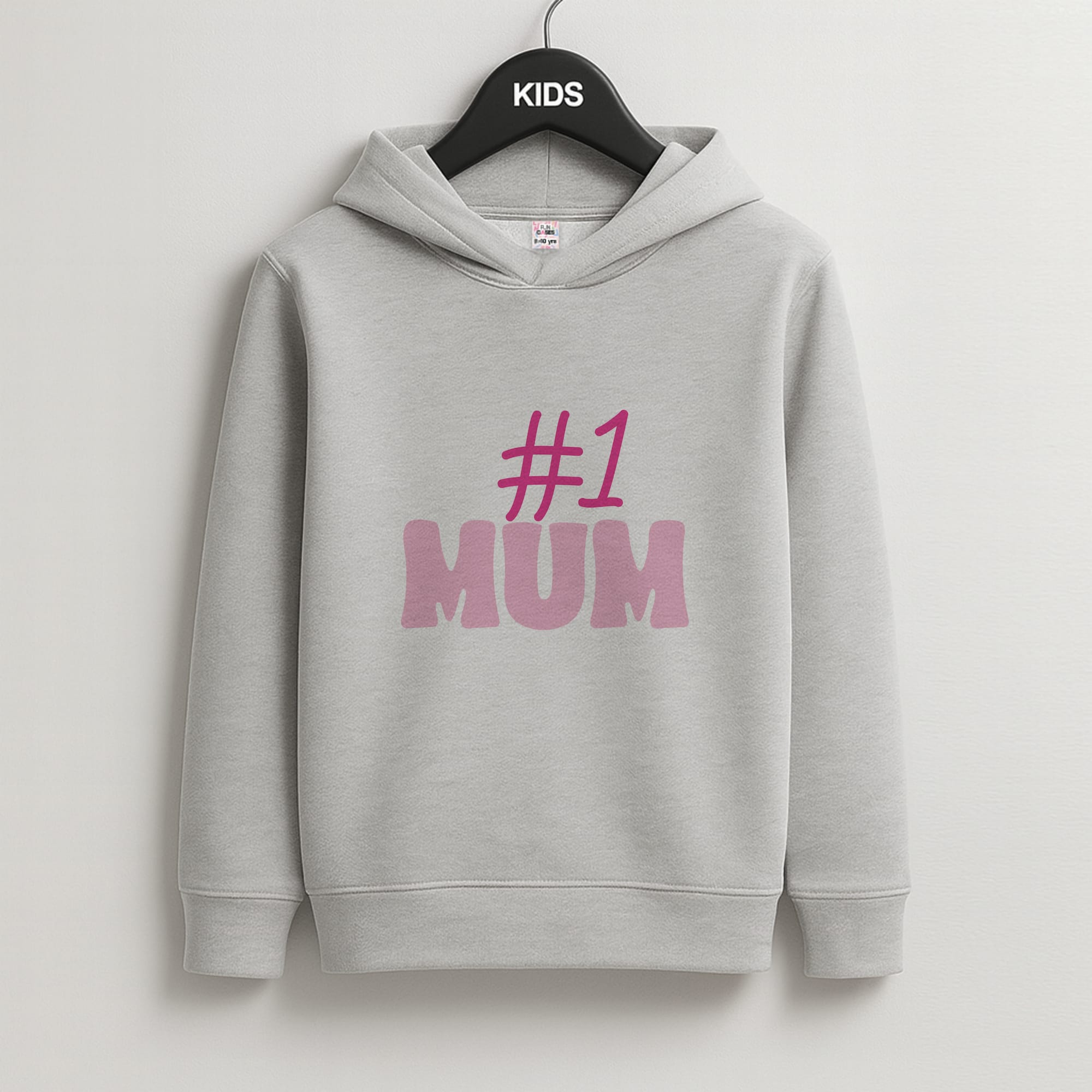 Number One Mum  Kids Grey Hoodie