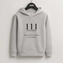 111 - Angel Numbers Kids Grey Hoodie