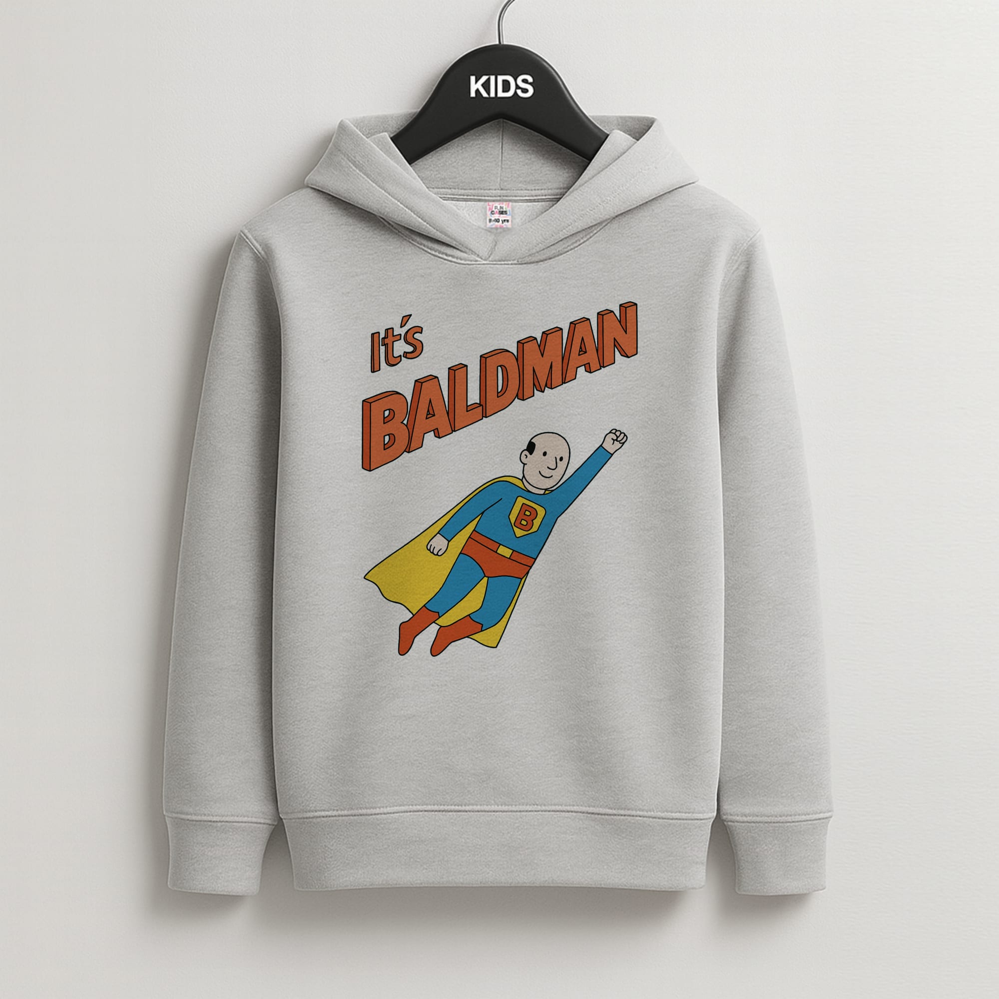 It's Baldman - Father's Day Kids Grey Hoodie