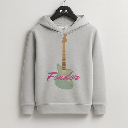 Blue Guitar Fender Kids Grey Hoodie