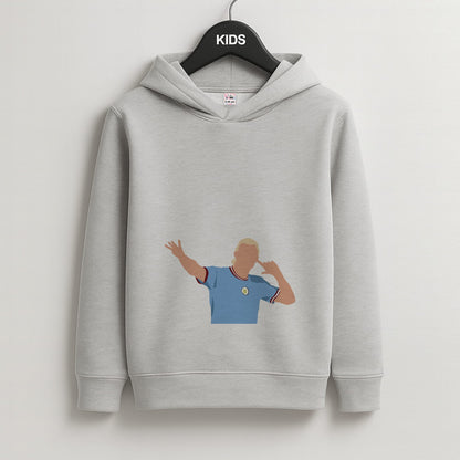 Haaland - Football Kids Grey Hoodie