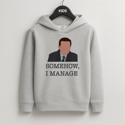 Somehow, I Manage Kids Grey Hoodie
