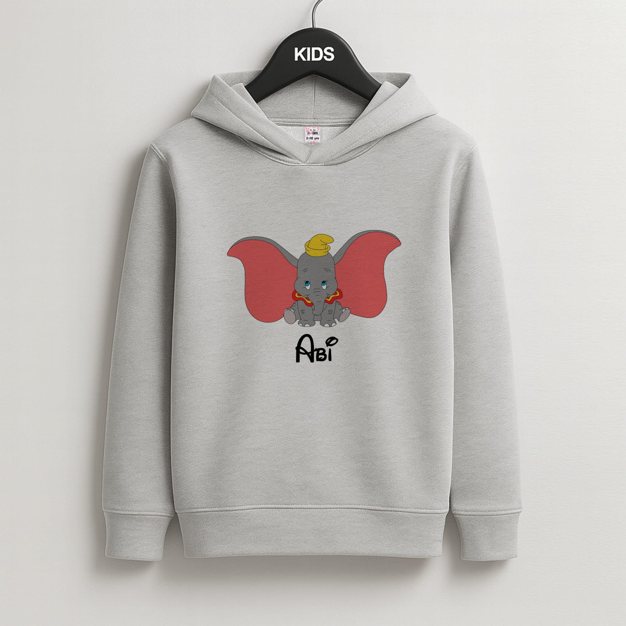Dumbo - Personalised Fairytale Kids Grey Hoodie