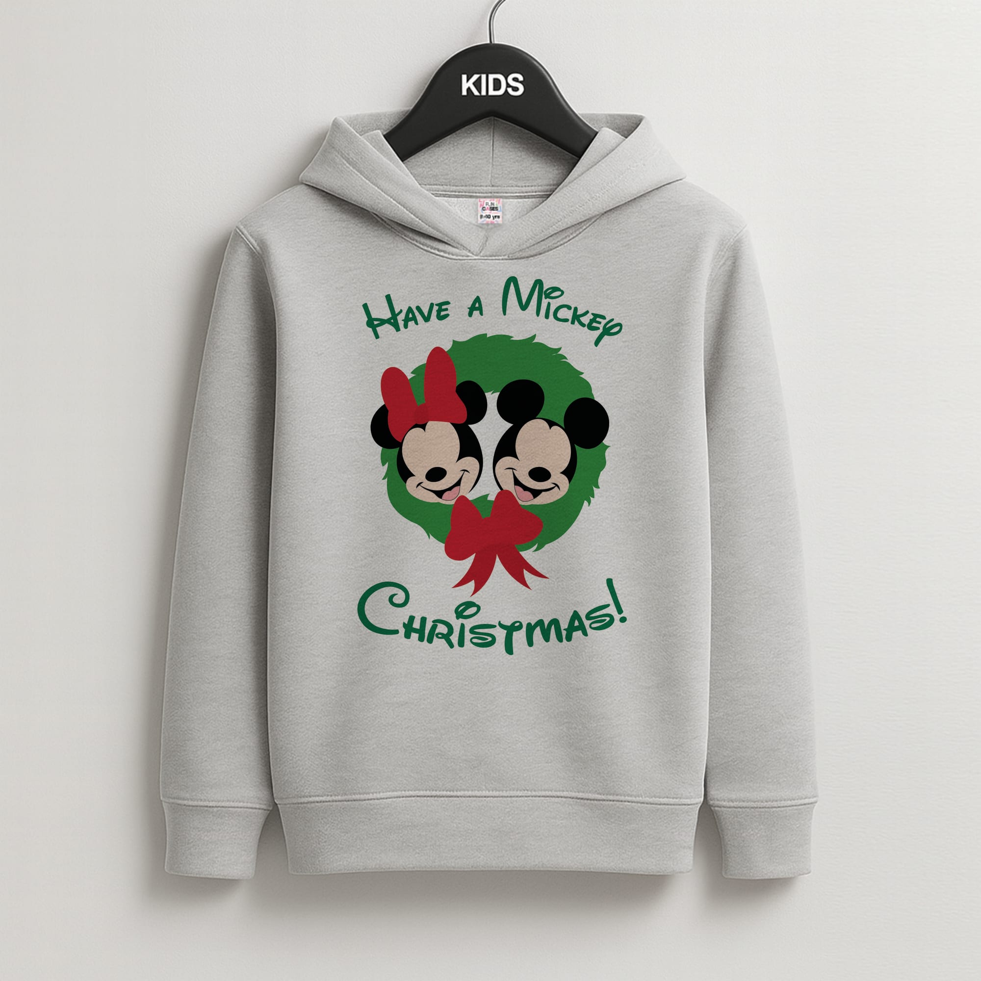 Have A Mickey Christmas Kids Grey Hoodie