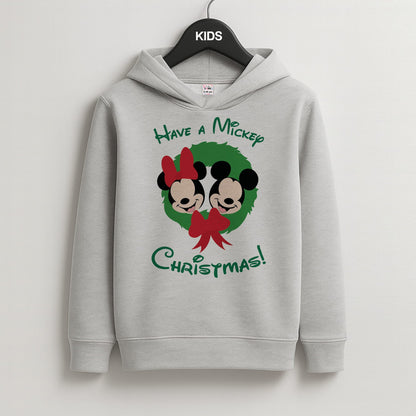 Have A Mickey Christmas Kids Grey Hoodie