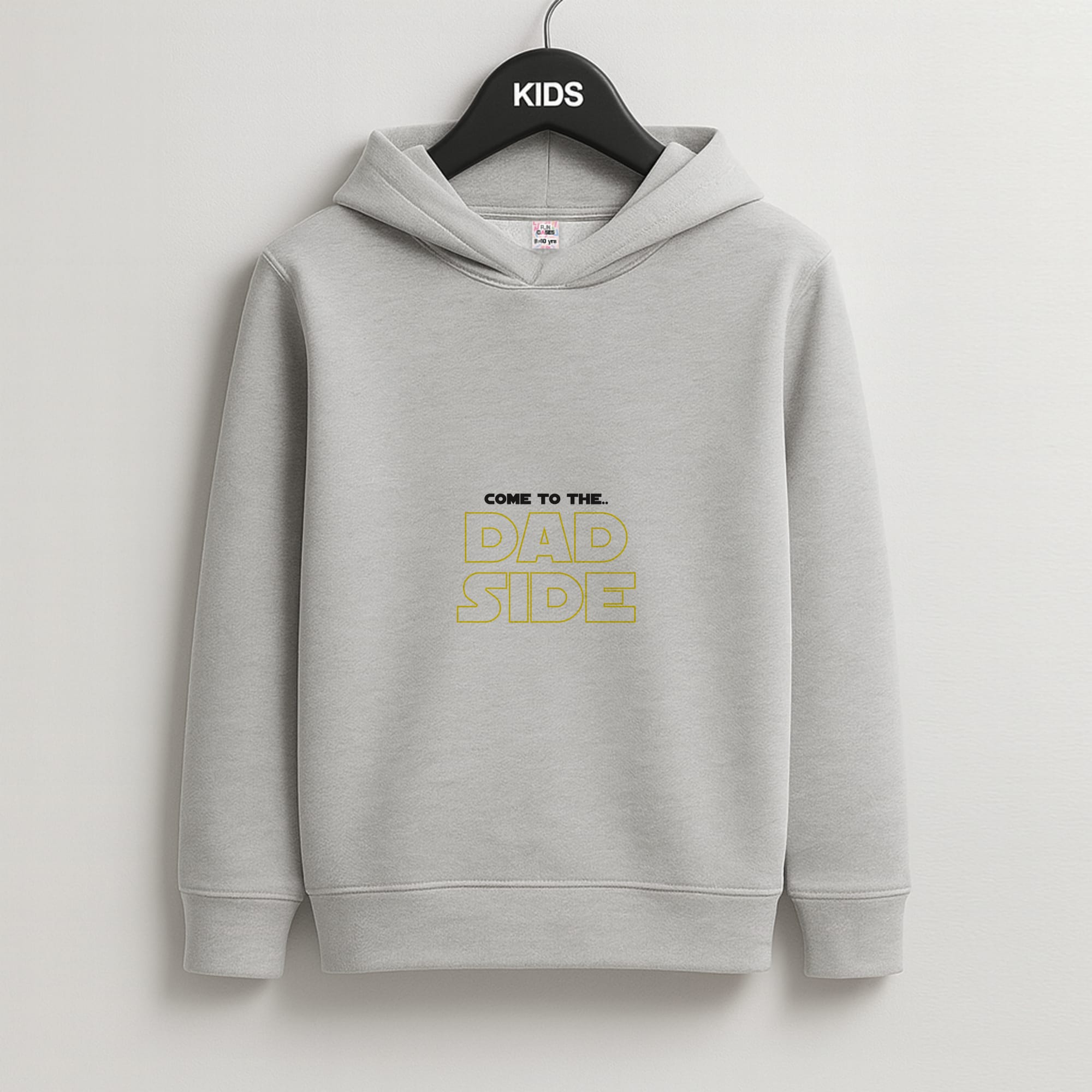 Come To The Dad Side - Personalised Father's Day Kids Grey Hoodie