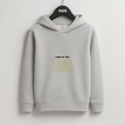 Come To The Dad Side - Personalised Father's Day Kids Grey Hoodie