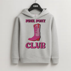 Zebra Print Pink Pony Club Kids Grey Hoodie