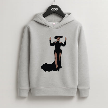 Middle Fingers - Queen B Kids Grey Hoodie