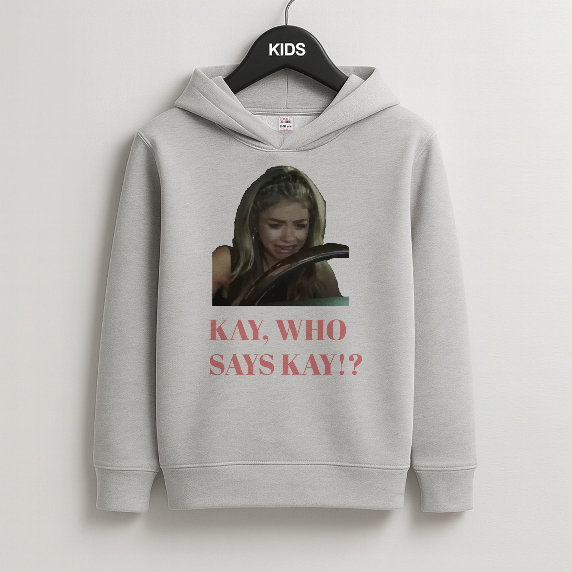 Kay, Who Says Kay!? Kids Grey Hoodie