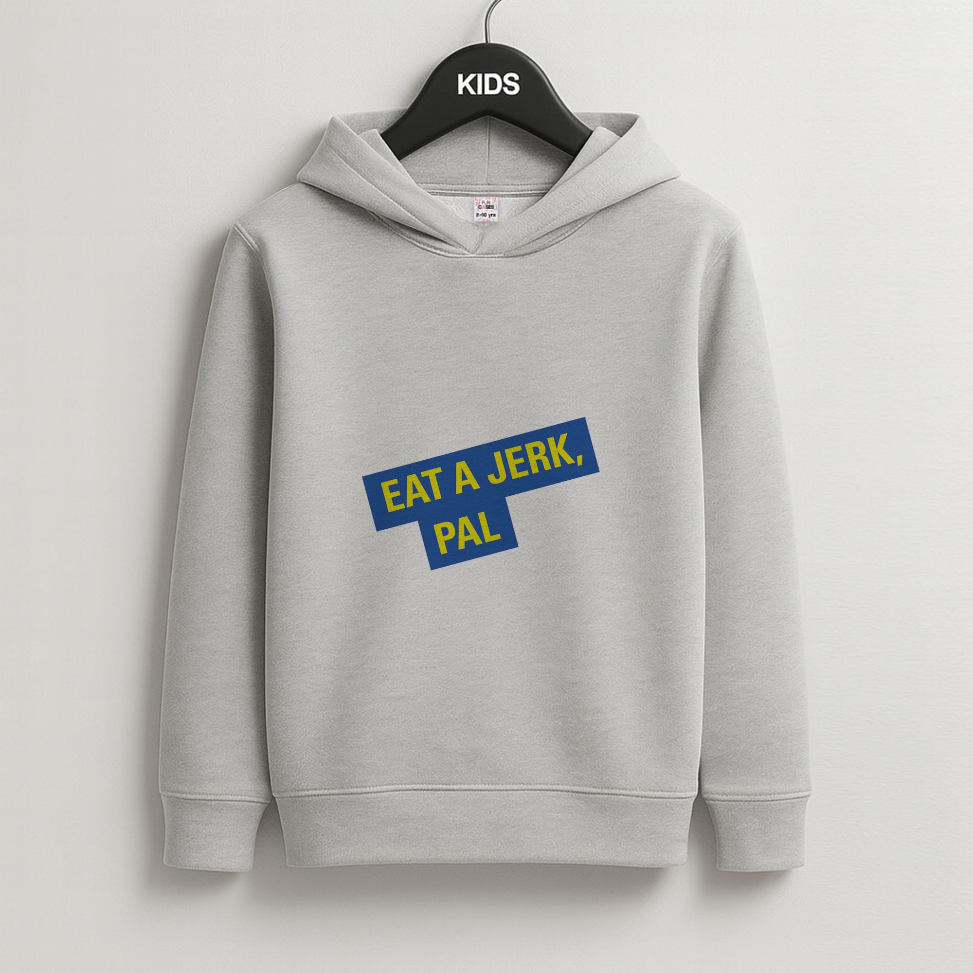 Eat A jerk, Pal - B99 Kids Grey Hoodie