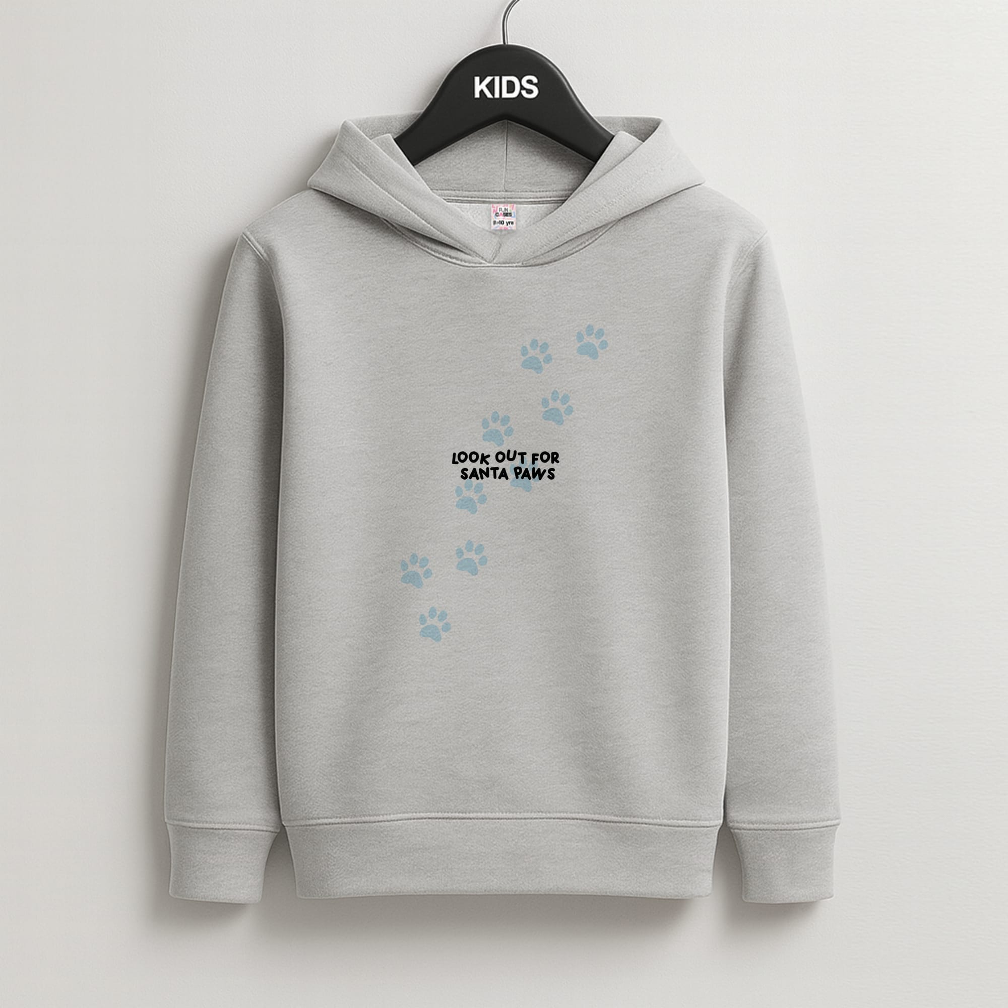 Santa Paws - Christmas Kids Grey Hoodie
