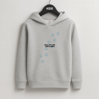 Santa Paws - Christmas Kids Grey Hoodie