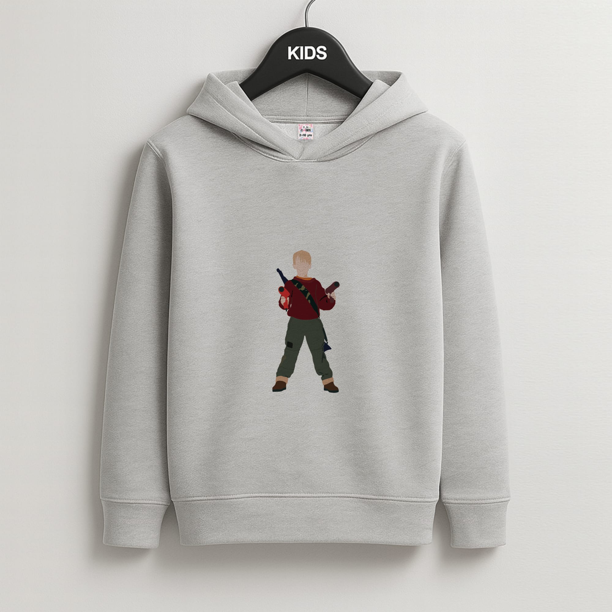 Kevin And Hairdryers Kids Grey Hoodie