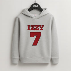 Black And White Stripes - Personalised Football   Kids Grey Hoodie