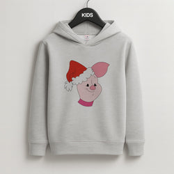 Pig Pattern Christmas Kids Grey Hoodie