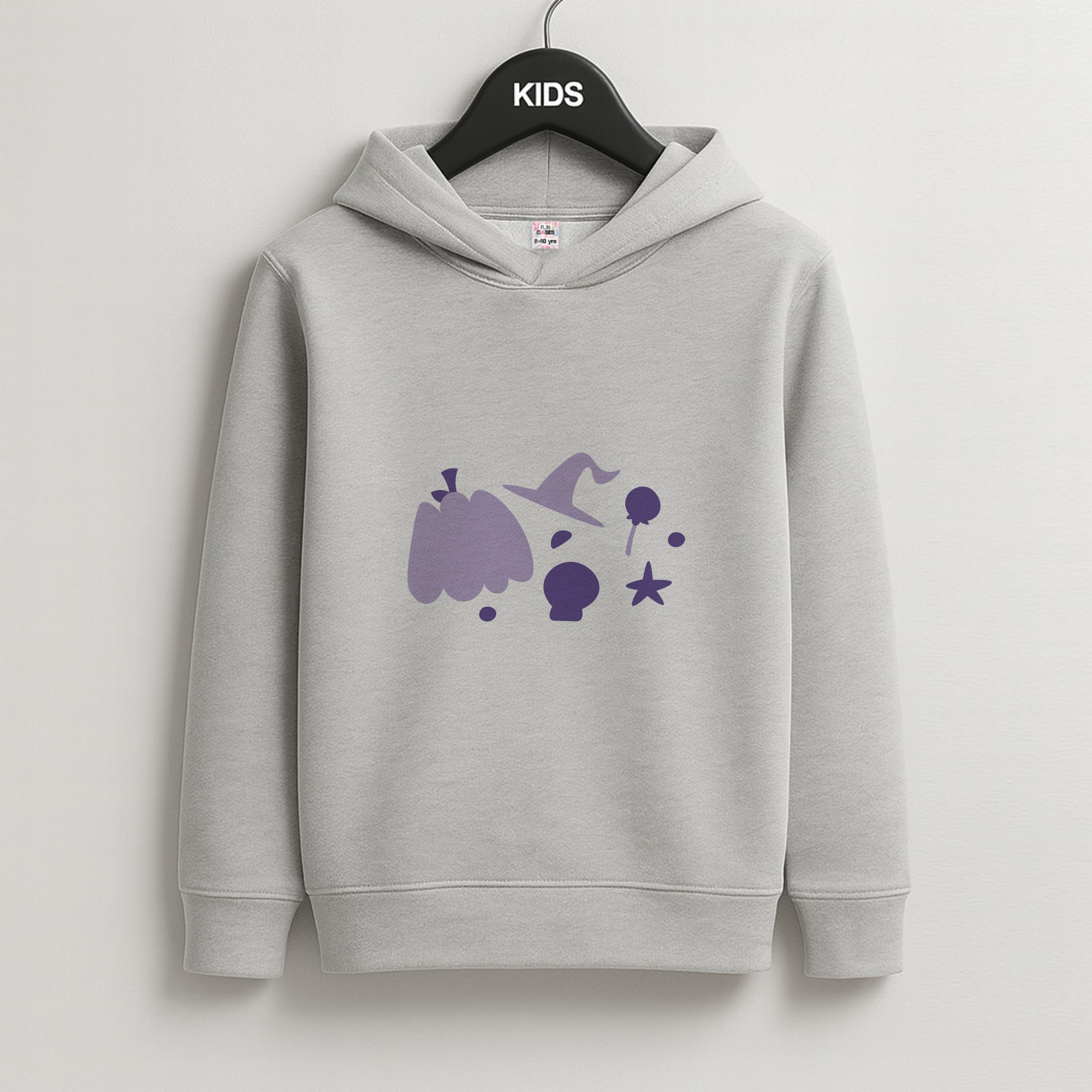 Halloween Pattern 5 Kids Grey Hoodie