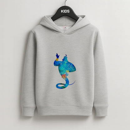 Watercolour Aladdin Fairytale Kids Grey Hoodie